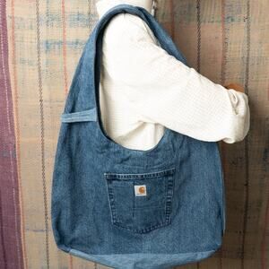 Custom Upcycled Carhartt Hobo Bag | Upcycled shoulder bag